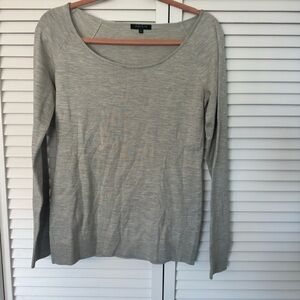Lafayette 148 New York Light Gray Knit Top